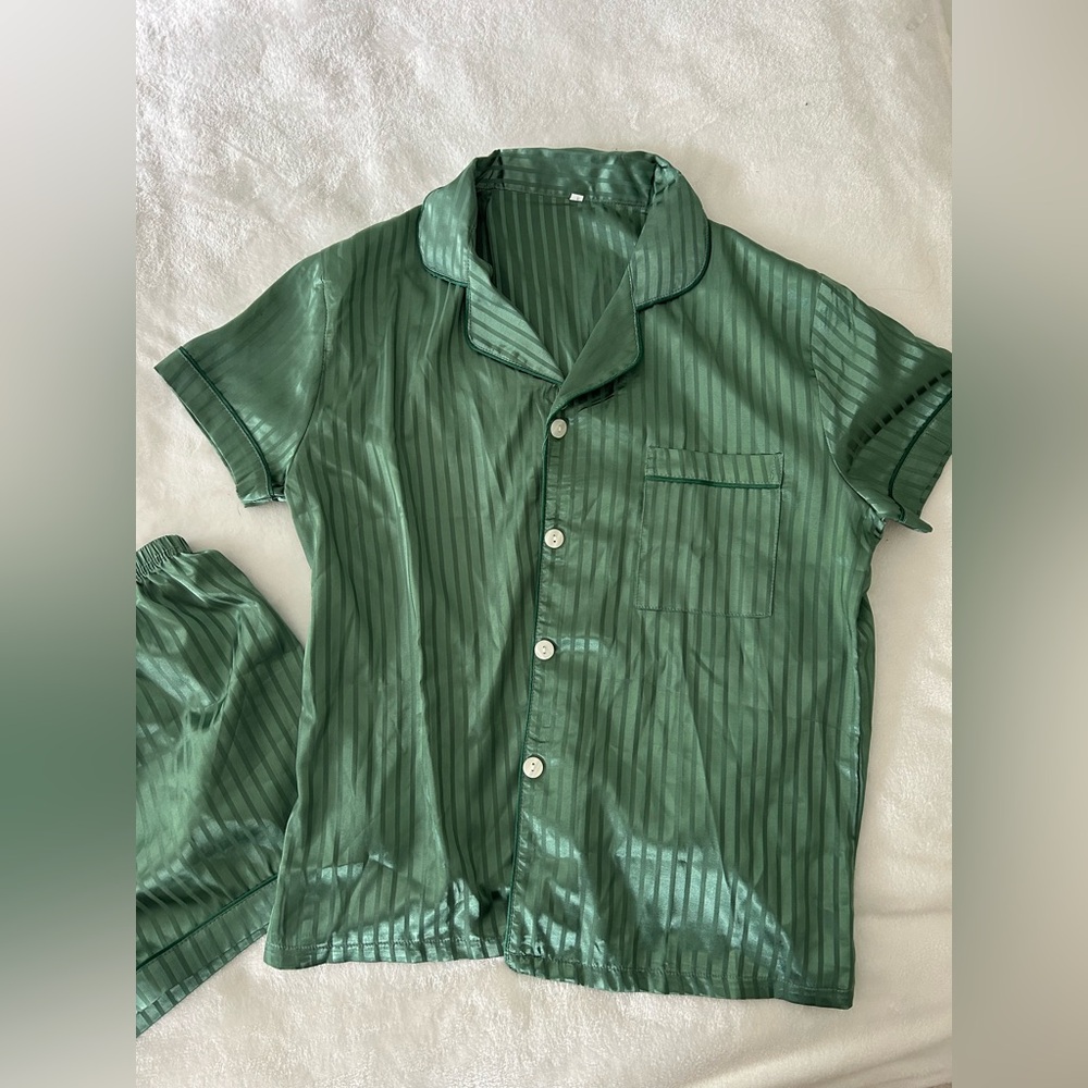 Green striped PJ set